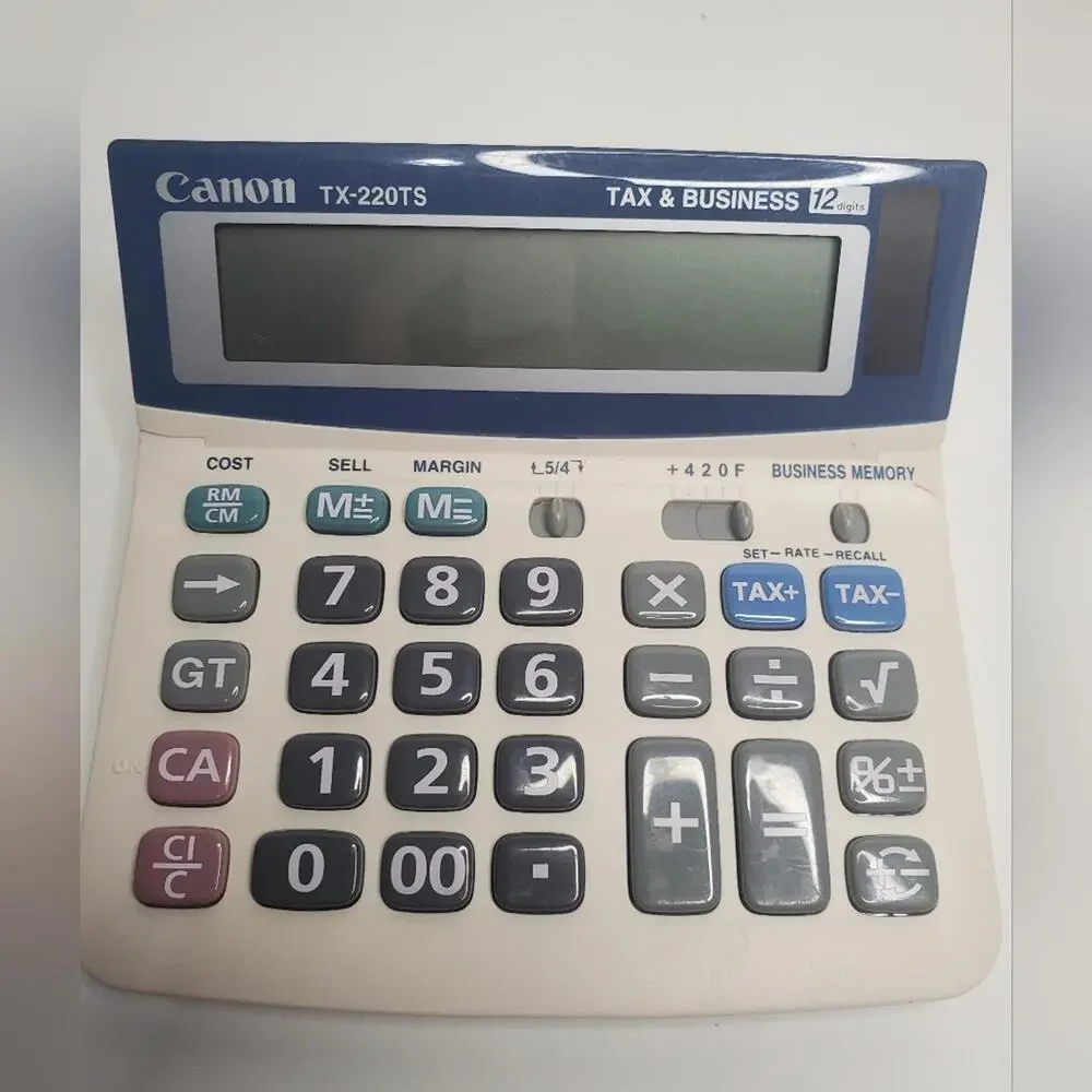 Canon TX-220TS Tax and Business 12Digit Calculator Tested